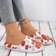 Summer strawberry and fruit print sandals, comfortable thick-soled, couples' slippers for both home and indoor use Summer strawberry and fruit print sandals, comfortable thick-soled, couples' slippers for both home and indoor use