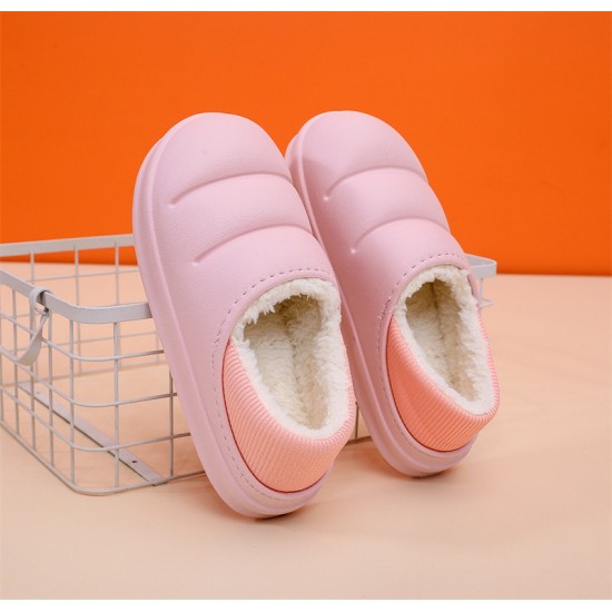 Waterproof and Non-Slip Cotton Slippers for Men and Women, Thick-Sole, Winter Home Warm Couple Plush Shoes Waterproof and Non-Slip Cotton Slippers for Men and Women, Thick-Sole, Winter Home Warm Couple Plush Shoes