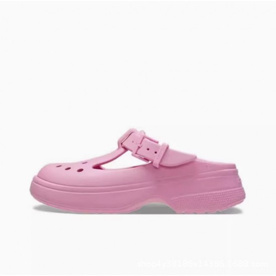 Cross Mary Jane Women's Crocs, Thick-Sole Height-Increasing Women's Summer New Non-Slip Beach Shoes 210581