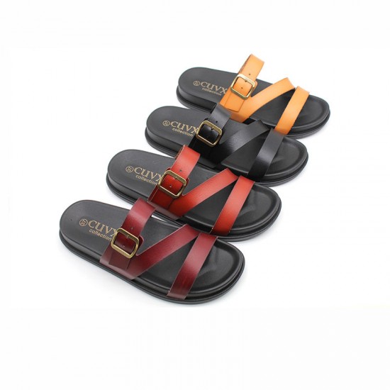 Wholesale Ladies Slippers Women's Summer Slippers, Fashionable Square-buckle Beach Shoes, Thick-soled Slippers Wholesale Ladies Slippers Women's Summer Slippers, Fashionable Square-buckle Beach Shoes, Thick-soled Slippers