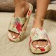 Summer thick-soled floral print sandals, couples' slippers for both home and outdoor use Summer thick-soled floral print sandals, couples' slippers for both home and outdoor use