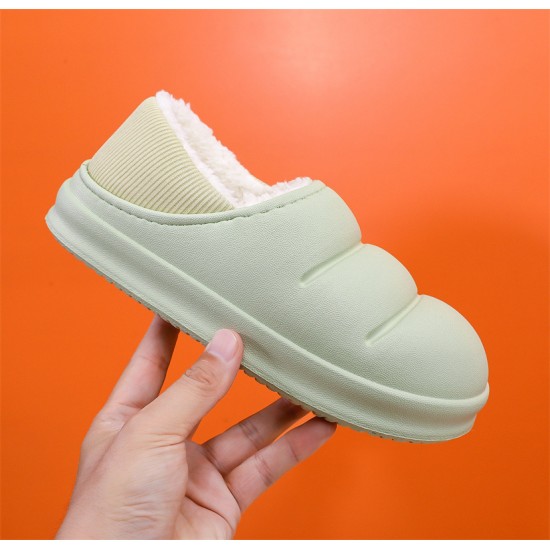 Waterproof and Non-Slip Cotton Slippers for Men and Women, Thick-Sole, Winter Home Warm Couple Plush Shoes Waterproof and Non-Slip Cotton Slippers for Men and Women, Thick-Sole, Winter Home Warm Couple Plush Shoes