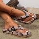 Hot-selling snake print flip-flops for women, new summer styles, fashionable thick-soled thongs for men and women Hot-selling snake print flip-flops for women, new summer styles, fashionable thick-soled thongs for men and women