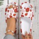 Summer strawberry and fruit print sandals, comfortable thick-soled, couples' slippers for both home and indoor use Summer strawberry and fruit print sandals, comfortable thick-soled, couples' slippers for both home and indoor use