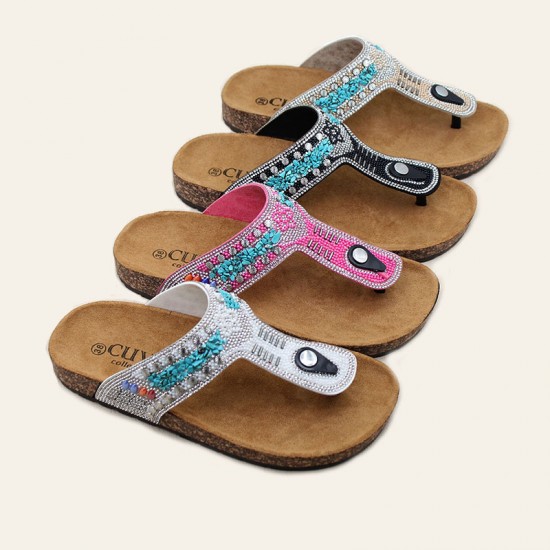 Wholesale women's slippers, cross-border trade, fashionable diamond-surface flip-flops, Birkenstocks. Wholesale women's slippers, cross-border trade, fashionable diamond-surface flip-flops, Birkenstocks.