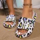 Summer leopard print sandals with a poop-like feel, comfortable thick-soled indoor and home EVA slippers for couples Summer leopard print sandals with a poop-like feel, comfortable thick-soled indoor and home EVA slippers for couples