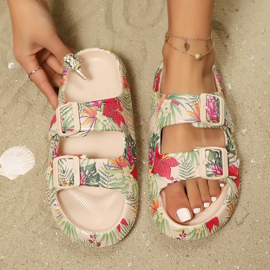 Best-Selling Cross-Border Leopard Print Beach Slippers, Summer Outdoor Couple's Sandals, Wholesale Thick-Sole Buckle Sandals Best-Selling Cross-Border Leopard Print Beach Slippers, Summer Outdoor Couple's Sandals, Wholesale Thick-Sole Buckle Sandals