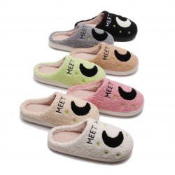 New Style Home Cute Cartoon Smiley Santa Hat Christmas Tree Cotton Slippers for Men and Women