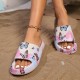Comfortable summer thick-soled slippers with butterfly print, suitable for both indoor and outdoor use Comfortable summer thick-soled slippers with butterfly print, suitable for both indoor and outdoor use