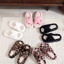 2023 new cross-border linen slippers, simple, casual and comfortable, lace-trimmed suede slippers for women.