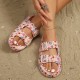 Floral-print flip-flops, women's summer beach slippers, wholesale thick-soled new sandals. Floral-print flip-flops, women's summer beach slippers, wholesale thick-soled new sandals.