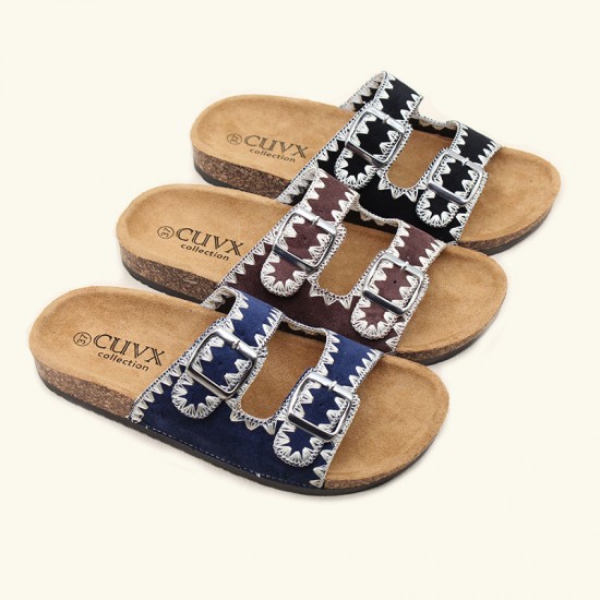Suriname in-stock wholesale high-quality women's new summer thick-soled fashionable double-buckle Birkenstock slippers Suriname in-stock wholesale high-quality women's new summer thick-soled fashionable double-buckle Birkenstock slippers