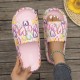 Summer heart print sandals, couples' slippers for both indoor and outdoor use Summer heart print sandals, couples' slippers for both indoor and outdoor use